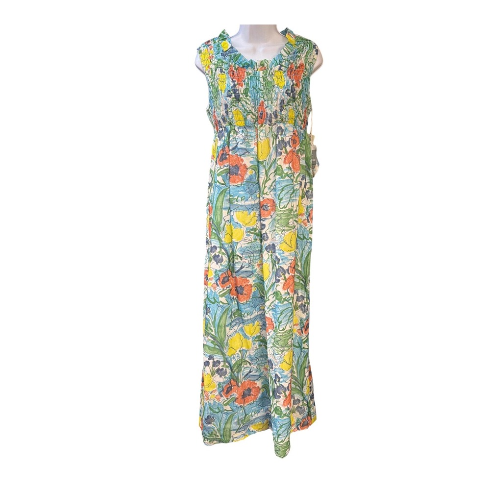 Vintage Toni Lynn Deadstock Maxi Dress Cottagecore Floral Garden Party Romantic